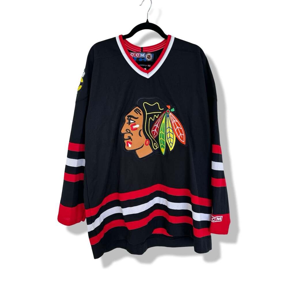 Vintage CCM Chicago Blackhawks Alternate #97 Black Hockey Jersey Men's XL